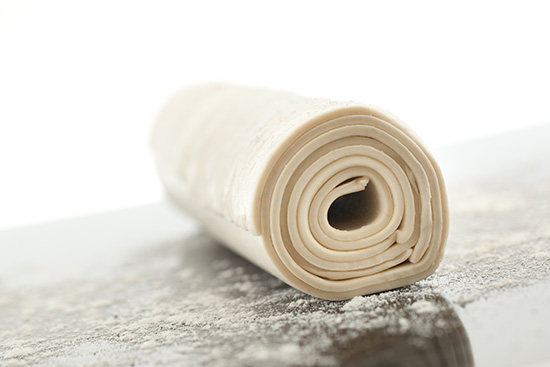 rolled raw pastry