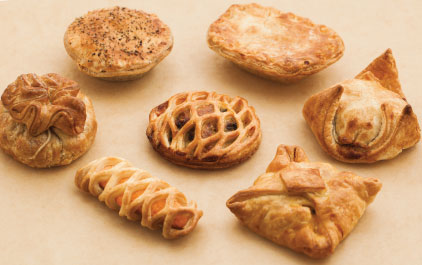 Pre filled pastry shapes